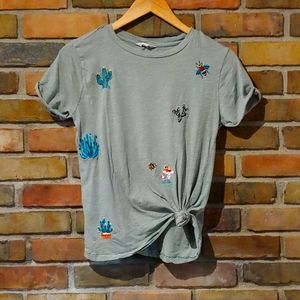 Lucky Brand Distressed Embroidered T-Shirt